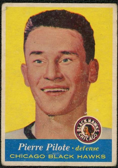1957 Topps 22 Pierre Pilote Rookie Chicago Black Hawks