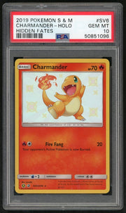 2019 Pokemon Sun and Moon Hidden Fates Shiny Vault Holo Charmander #SV6 PSA 10