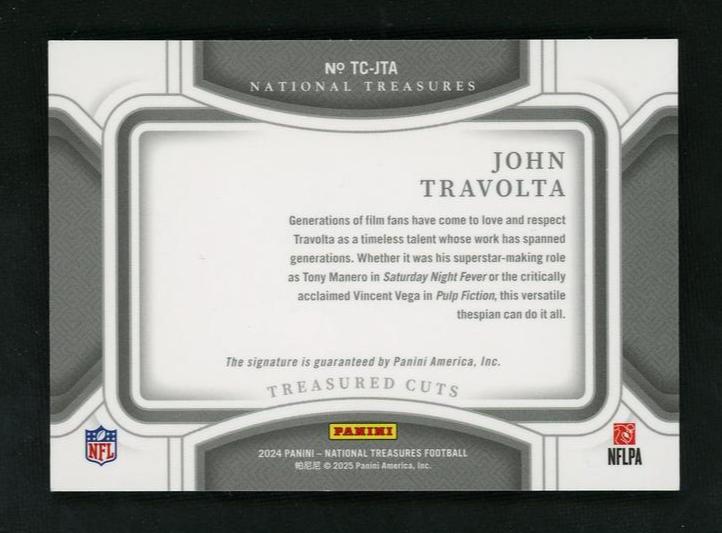 2014 Panini National Treasures TC-JTA John Travolta Treasured Cuts Auto
