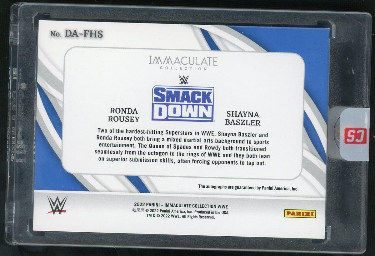 2022 immaculate ronda rousey shayna baszler dual auto /25