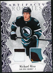 2025-26 Upper Deck Artifacts Rookies Material Purple Patch Michael Misa /49