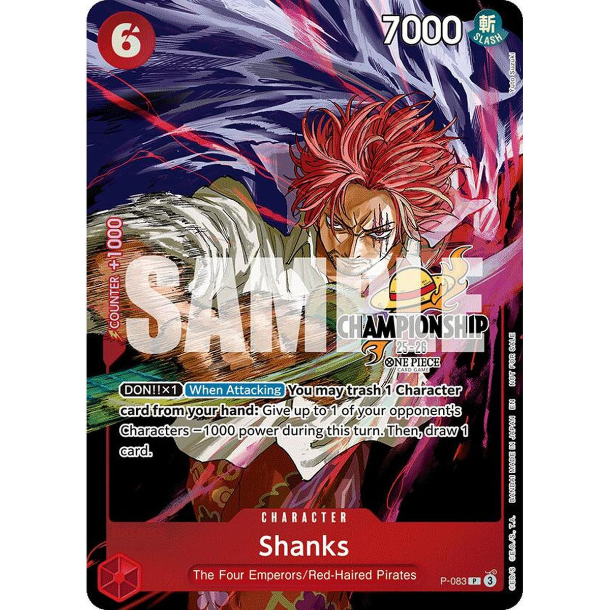 Shanks (CS 25-26 Event Pack Finalist Ver.) (P-083) [One Piece Promotion Cards]  Foil