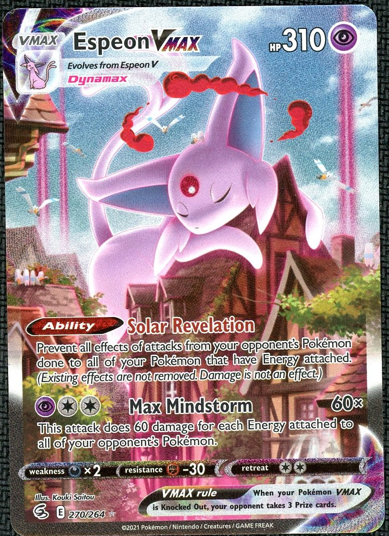 2021 Pokemon Sword & Shield Fusion Strike SEC Espeon VMAX #270