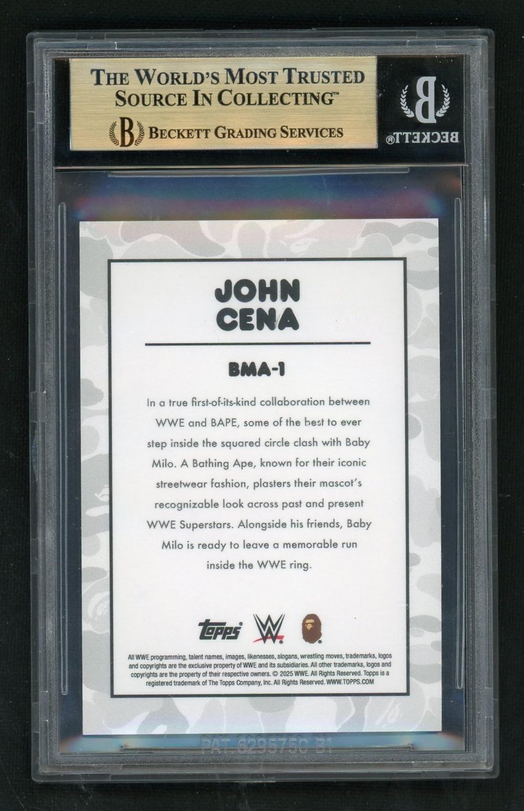 2025 Topps WWE x Bape #1 John Cena Pink Camo /25 BGS 9.5