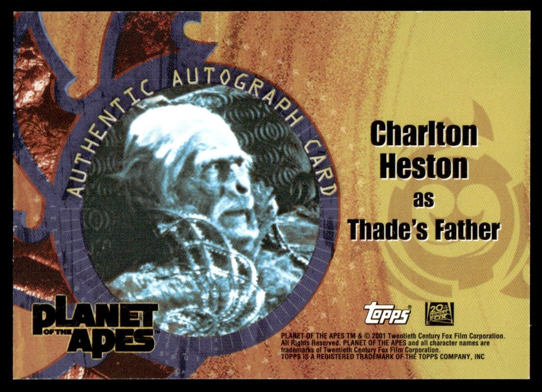 2001 Topps Charlton Heston Authentic Autograph