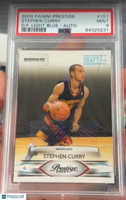 2009 Panini Prestige Stephen Curry #157 D. P. Light Blue Autograph PSA 9 # /100