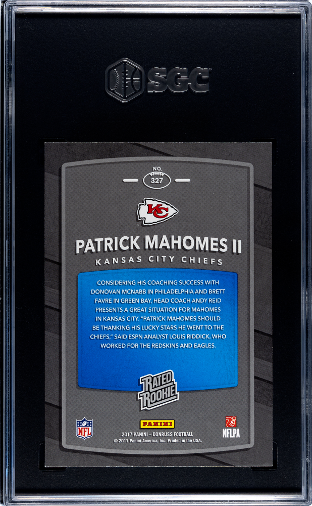 2017 Donruss Patrick Mahomes II #327 Red Press Proof SGC 9