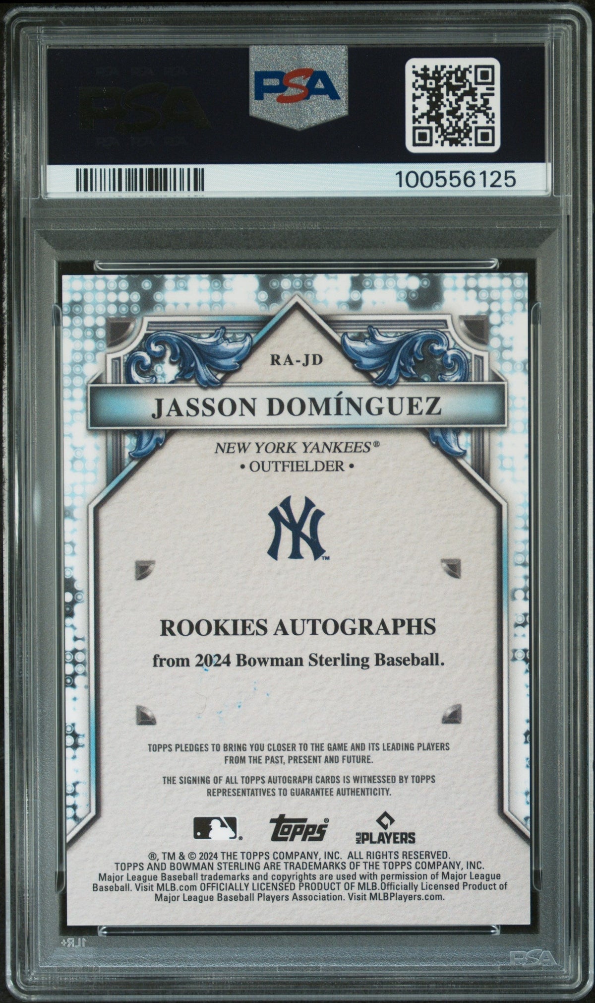 2024 Bowman Sterling Rookies Auto Jasson Dominguez #RAJD Black Lava 01/10 PSA 9