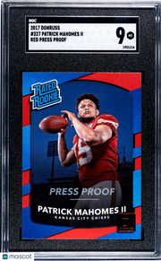2017 Donruss Patrick Mahomes II #327 Red Press Proof SGC 9