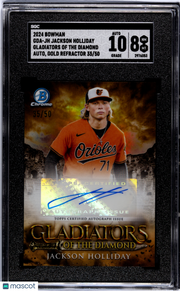 2024 Bowman Jackson Holliday #GDA-JH Gladiators Diamond Gold Ref SGC Auto 10