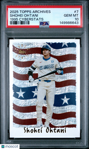2025 Topps Archives 1995 Topps Cyberstats Shohei Ohtani #7 PSA 10