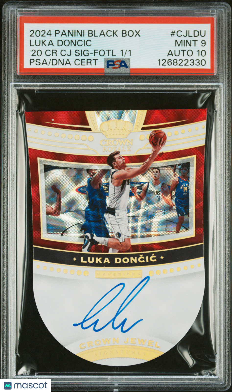 2024 Panini Black Box Luka Doncic #CJLDU '20 CR CJ SIG Fotl 1/1 PSA 9 Auto 10