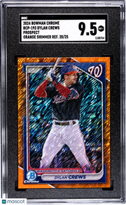 2024 Bowman Chrome Dylan Crews #BCP-193 Pros. Orange Shim. Refractor SGC 9.5