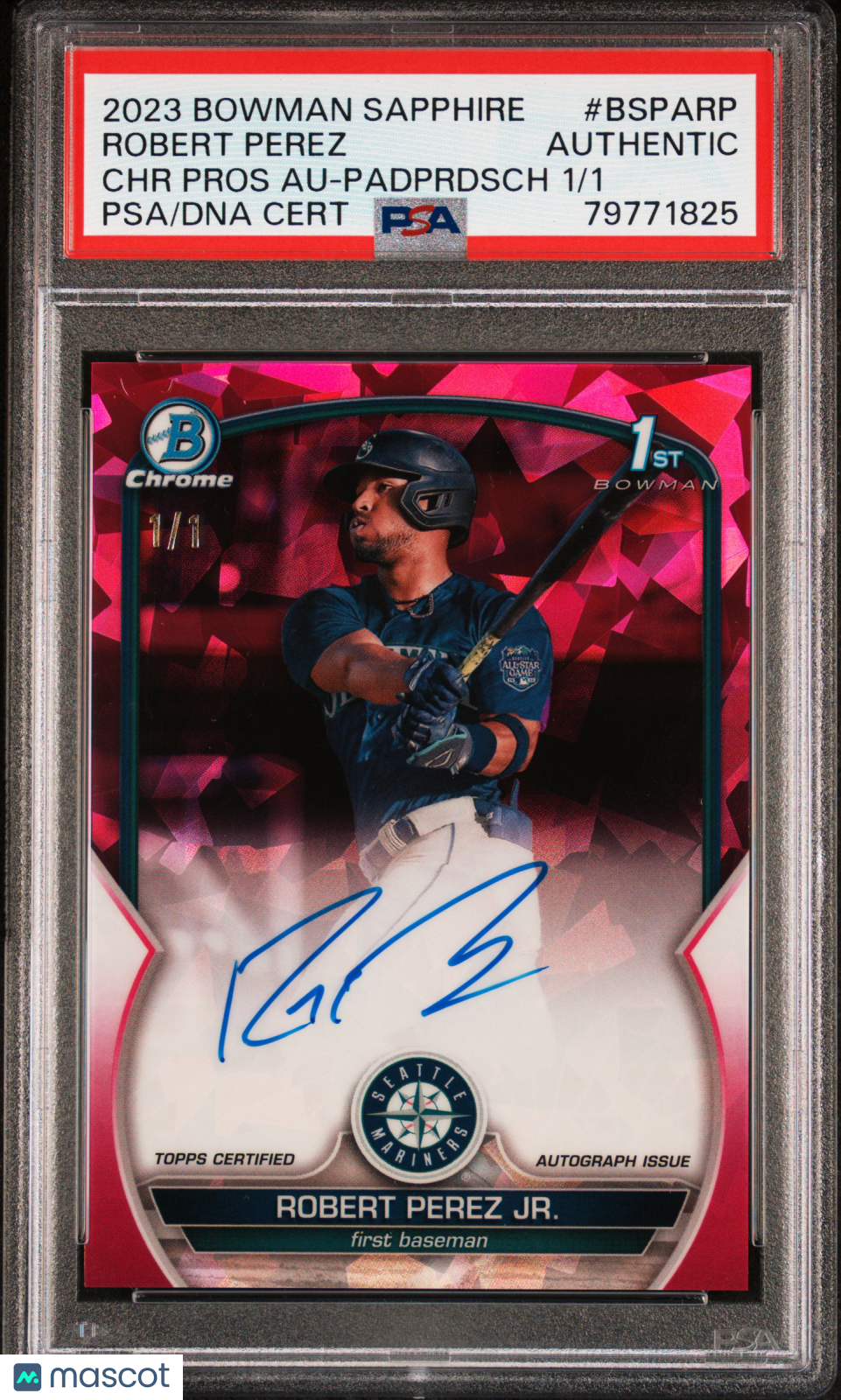 2023 Bowman Sapphire Edition Chrome  Auto Robert Perez JR. #BSPARP  1/1 PSA