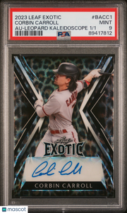 2023 Leaf Exotic Autographs Corbin Carroll #BACC1 Leopard Kaleidoscope 1/1 PSA 9