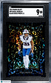 2024 Panini Select Rasul Douglas #89 Black Disco Prizm 1/1 SGC 9