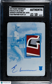 2023 Panini Chronicles Elly De La Cruz #10 Auto Printing Plate 1 /1 SGC Auto 10