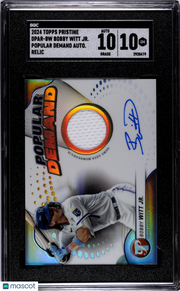 2024 Topps Pristine Bobby Witt JR. #DPAR-BW Popular Auto Relic SGC 10 Auto 10