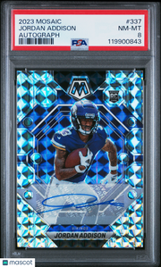 2023 Panini Mosaic Jordan Addison #337 Autograph PSA 8