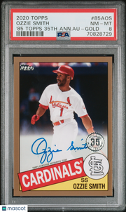 2020 Topps 1985 Topps 35th Anniversary Auto Ozzie Smith #85AOS '85  Gold PSA 8