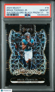 2024 Panini Select Watercolors Brian Thomas JR. #19 Black Prizm 1/1 PSA 10