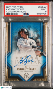 2023 Topps Five Star Autographs Anthony Volpe #FSAAV Blue 17/25 PSA 9