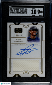 2024 Topps Definitive Julio Rodriguez #DARC-JR Auto Relic SGC 9 Auto 10