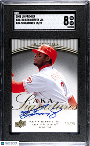 2008 Upper Deck Premier Ken Griffey JR. #AKA-KG Aka Sigs. SGC 8 #/25