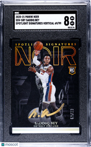 2020 Panini Noir Saddiq Bey #SSV-SBY Spotlight Sigs. Vertical SGC 8