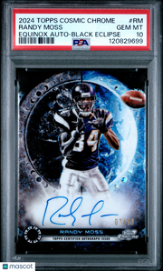 2024 Topps Cosmic Chrome Equinox Auto Randy Moss #RM Black Eclipse /10 PSA 10