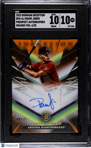 2023 Bowman Inception Druw Jones #BPA-DJ Prospect Orange Foil SGC 10 Auto 10