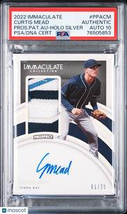 2022 Panini Immaculate Patch Auto Curtis Mead #PPACM Pros. Au Silver /25 PSA 10
