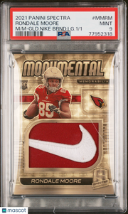 2021 Panini Spectra Monumental Rondale Moore #MMRM GLD. Nike LG. 1/1 PSA 9