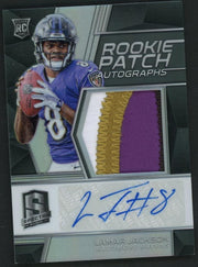 2018 Panini Spectra Prizm Lamar Jackson #217 RC Rookie Patch Auto /99